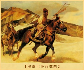 张骞与石榴：张骞出使西域图(油画） 