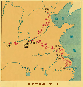 隋朝大运河示意图